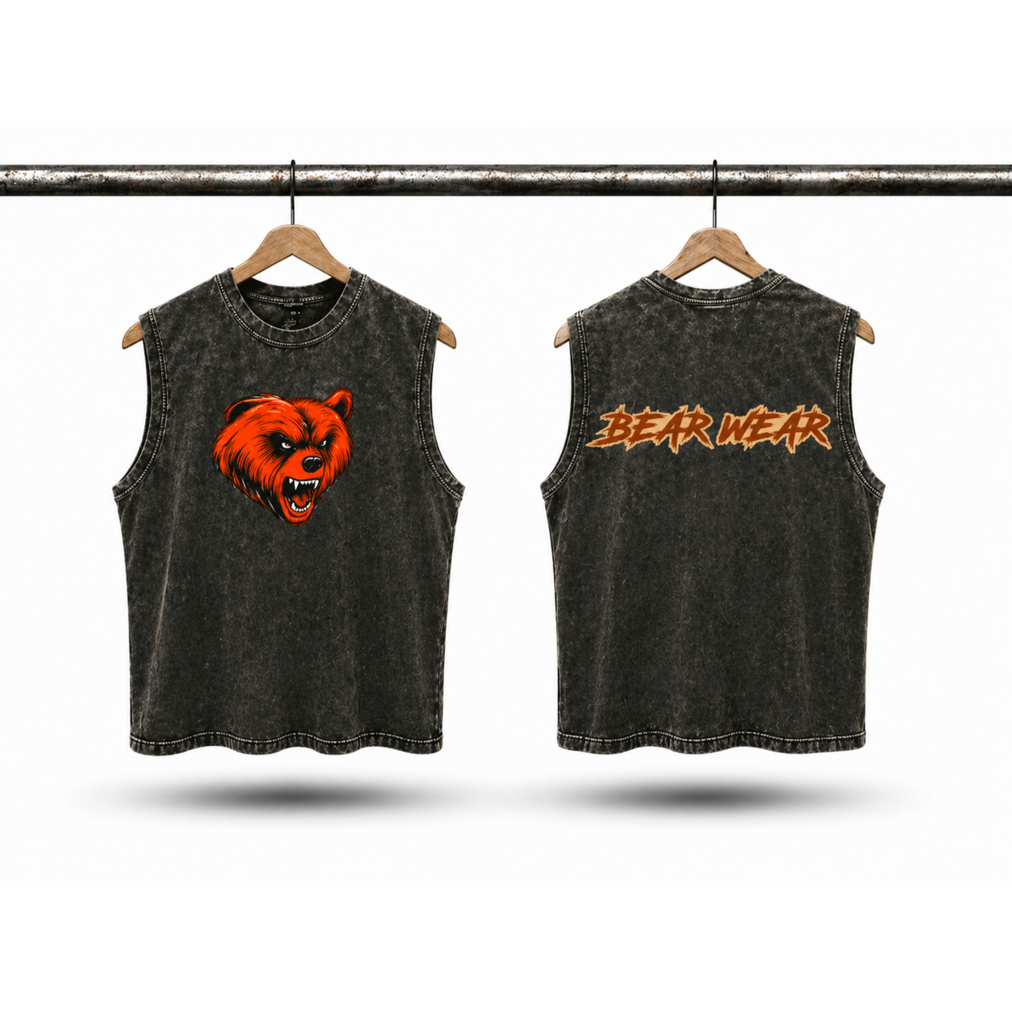 Bear Wear Acid Tank Top - Dark Grey